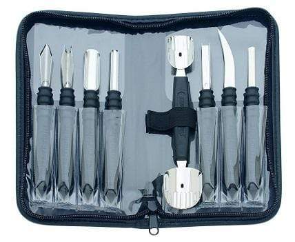 Garnishing Tools Set of 9 with Case