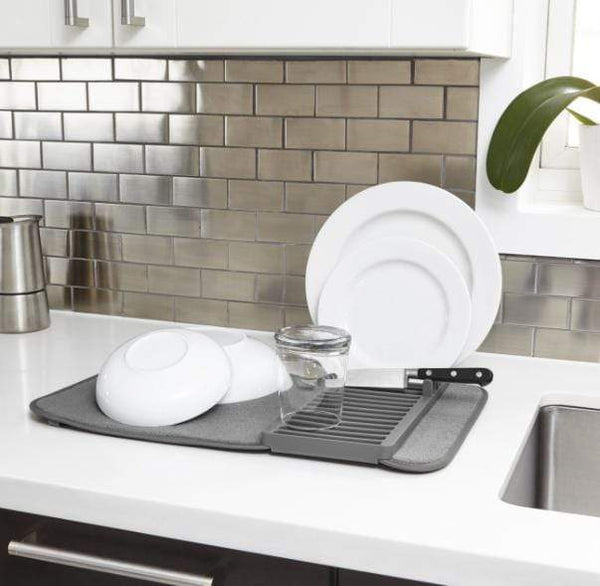 Umbra UDRY Mini Charcoal Dish Rack/Drying Mat Kitchen