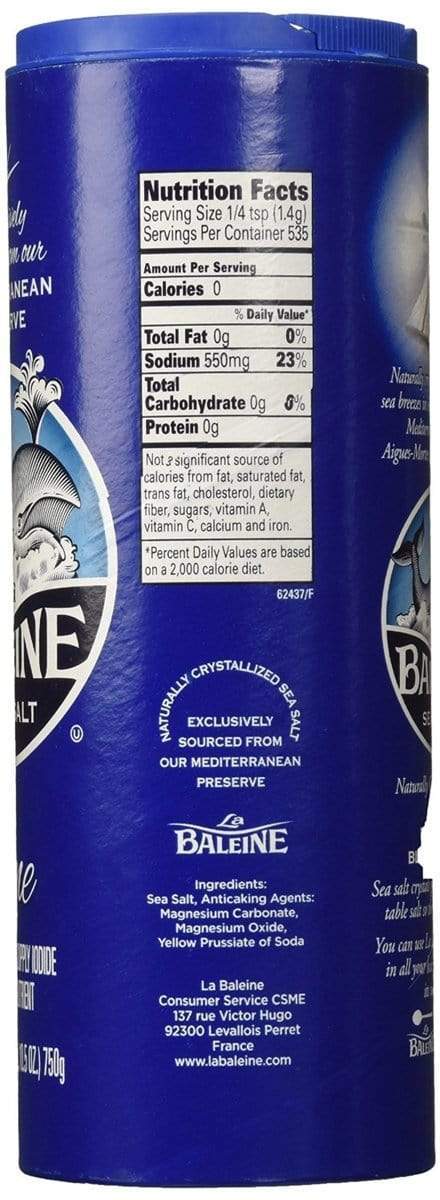 La Baleine Spices &amp; Seasonings La Baleine Fine Sea Salt, 26.5 oz