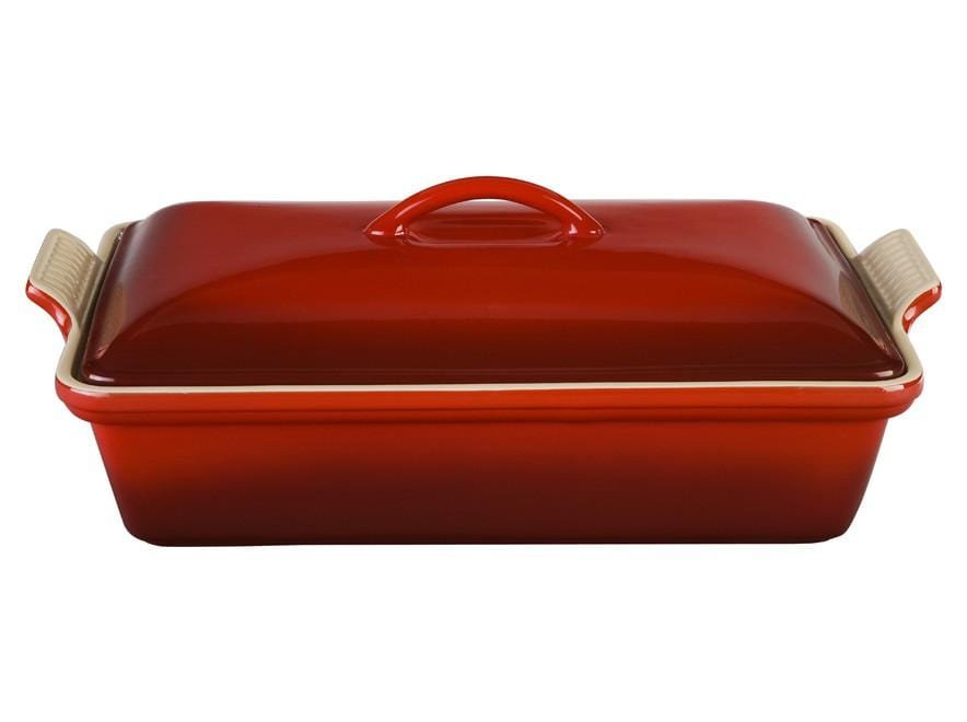 Le Creuset 4 Qt Heritage Rectangular Covered Casserole - Cherry Red