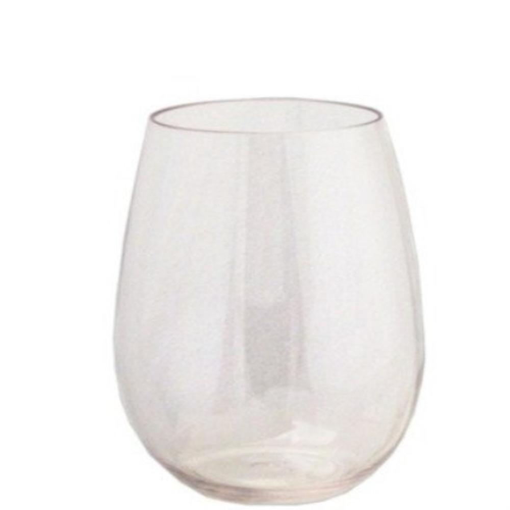 LeadingWare 16 oz Plastic Stemless Wine Glass