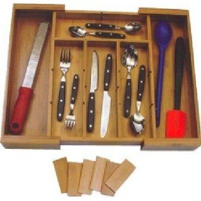 Lipper International Bamboo Expandable Adjustable Organizer