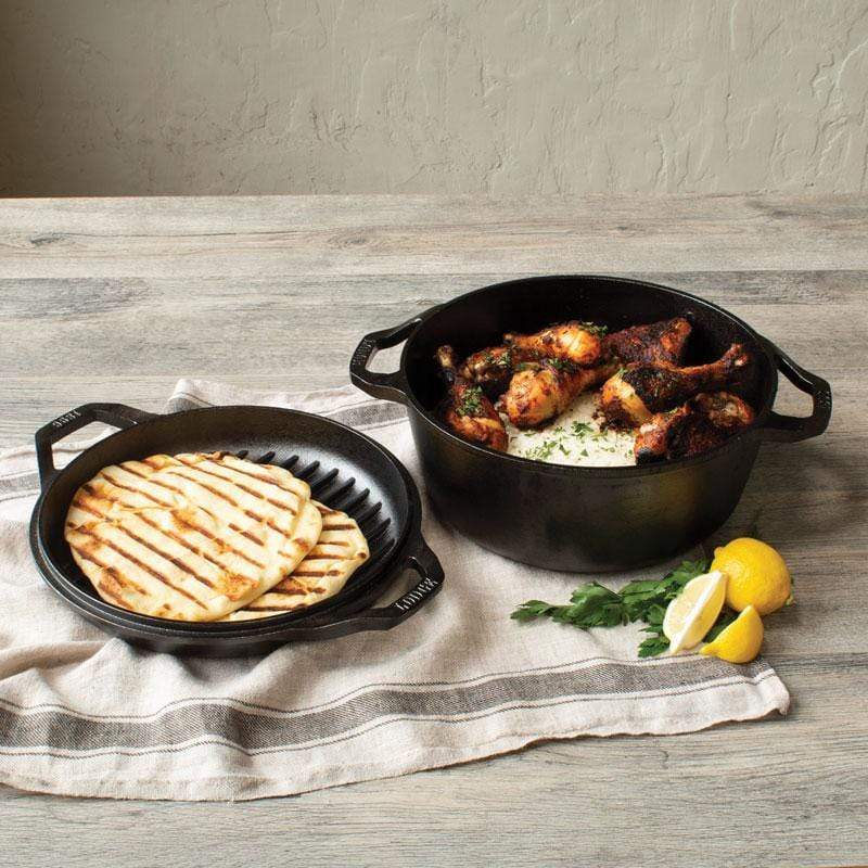 Lodge Cast Iron Cookware Lodge Chef Collection 6 Quart Double Dutch Oven