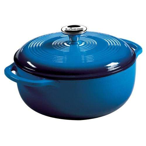 LODGE ENAMEL ダッチオーブン　ブルー Lodge Color Enamel Cast Iron 4.5 qt. Dutch Oven - Caribbean Blue