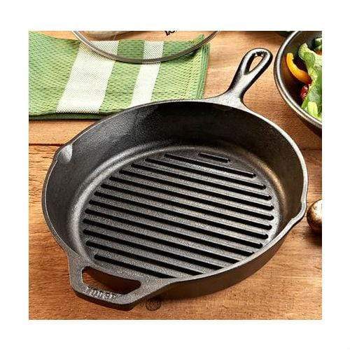 Cast Iron Cookware Lodge Pro Logic Cast Iron 10.25in Round Grill Pan