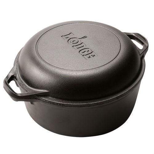Lodge Cast Iron Dutch Oven with Dual Handles, Pre-Seasoned Cooking