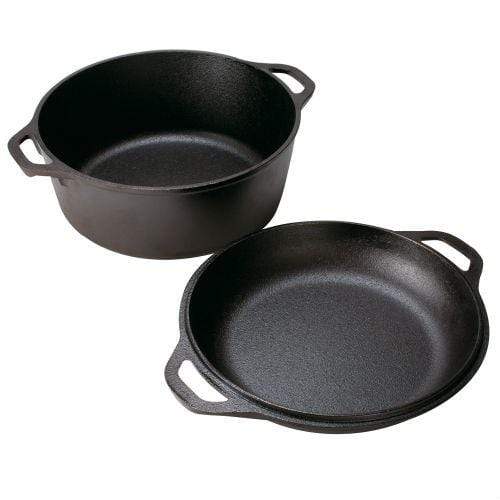 2 in 1 Dutch Oven with Skillet Lid Cookbook 5 Quart – Overmont