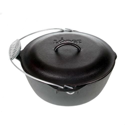 Lodge Cast Iron Cookware Lodge Pro Logic Cast Iron 7 qt. Dutch Oven w/Spiral Bail and Iron Cover