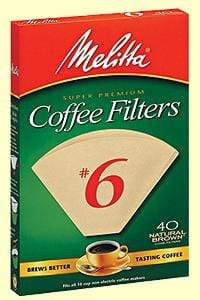 Tea & Coffee Accessories Melitta #6 Natural Brown Cone Filter Paper