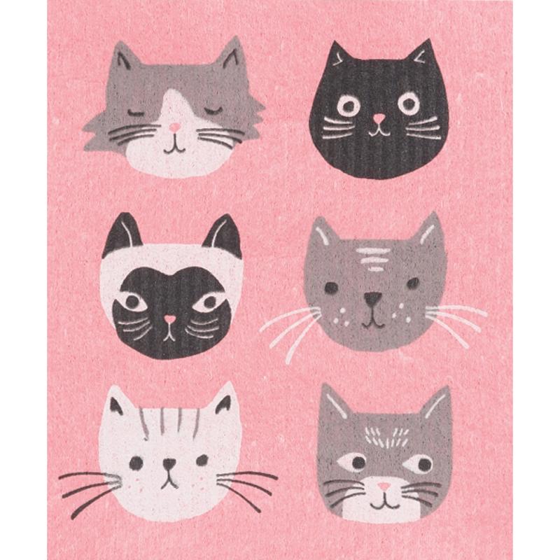 Swedish Dish Cloth 8x6.5in Cats Meow