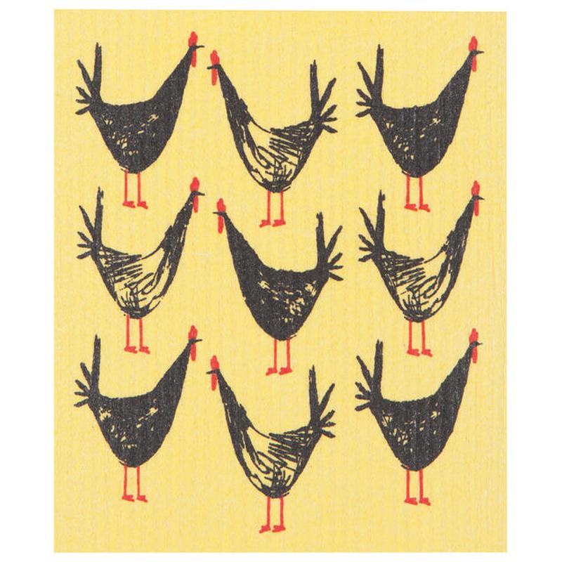Swedish Dish Cloth 8x6.5in Chicken Scratch