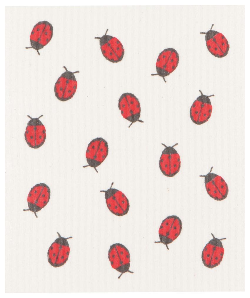 Linens Swedish Dish Cloth 8x6.5in Ladybug