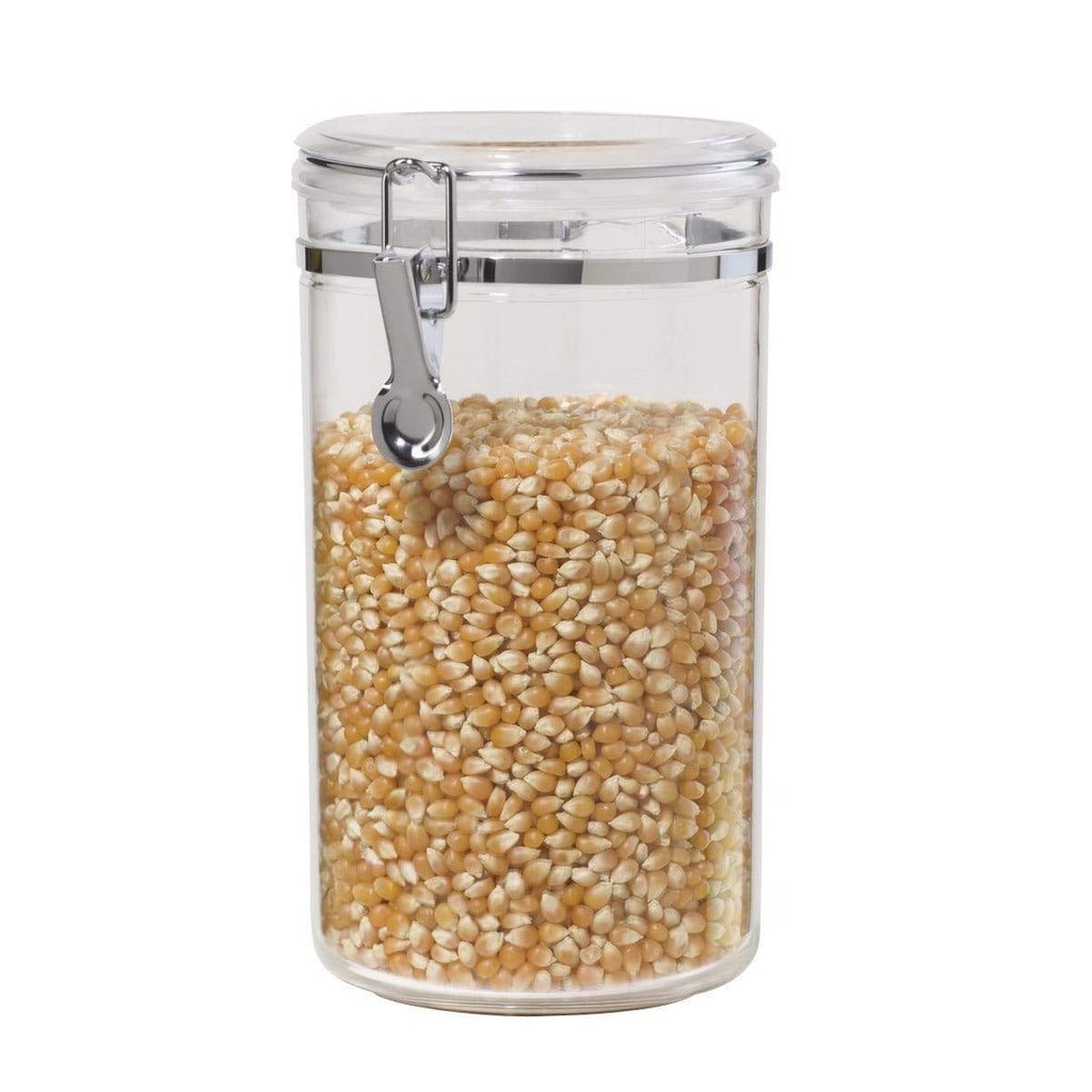 Oggi Stainless Steel Airtight Canister Clear Plastic Lid & Locking