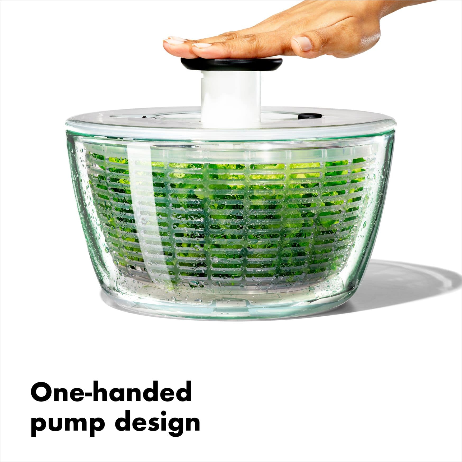 OXO 6.2 qt Glass Salad Spinner - Kitchen & Company