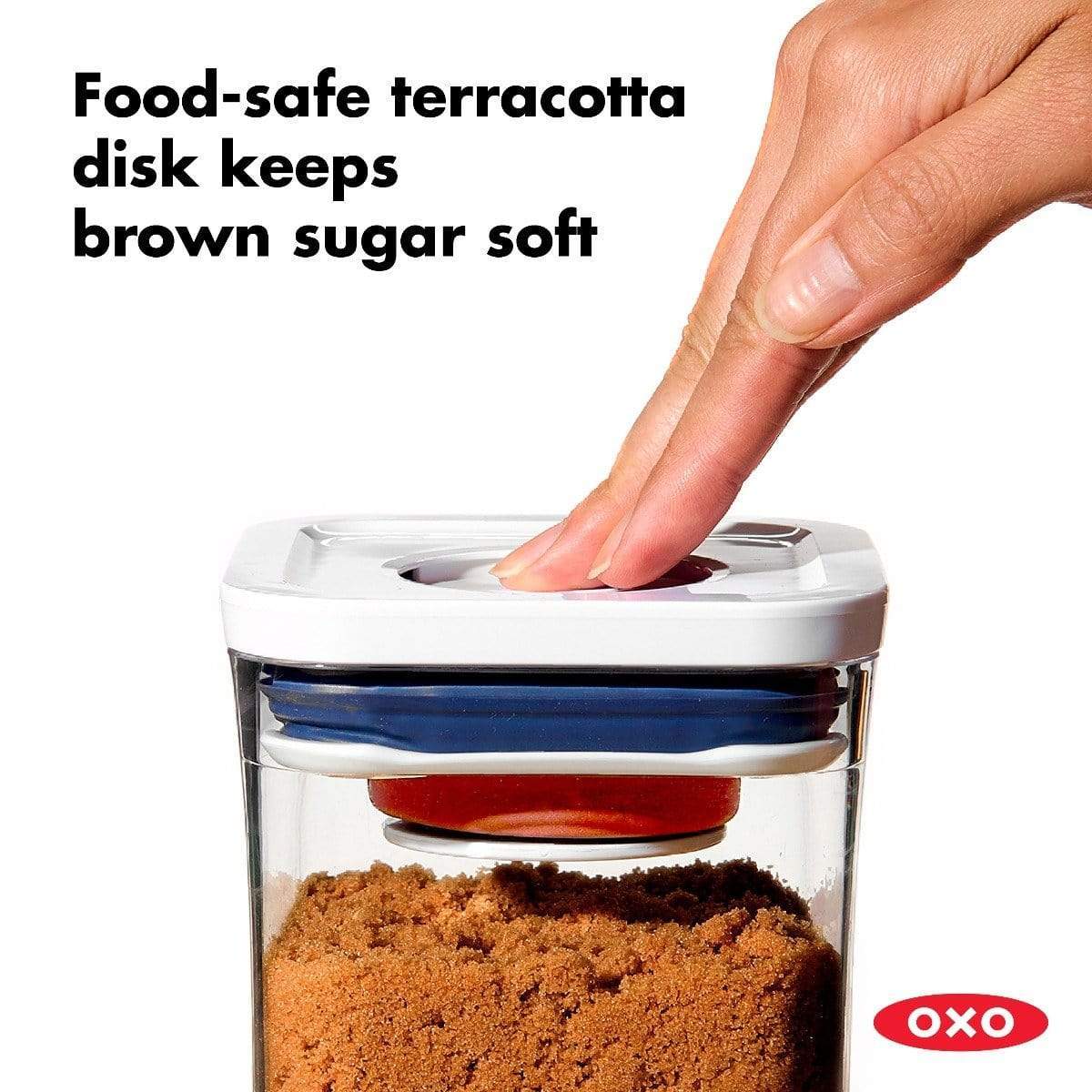 OXO Good Grips 6 Piece Large Canister Set with Scoops, 4.4 qt each, White &  Good Grips POP Container Brown Sugar Keeper