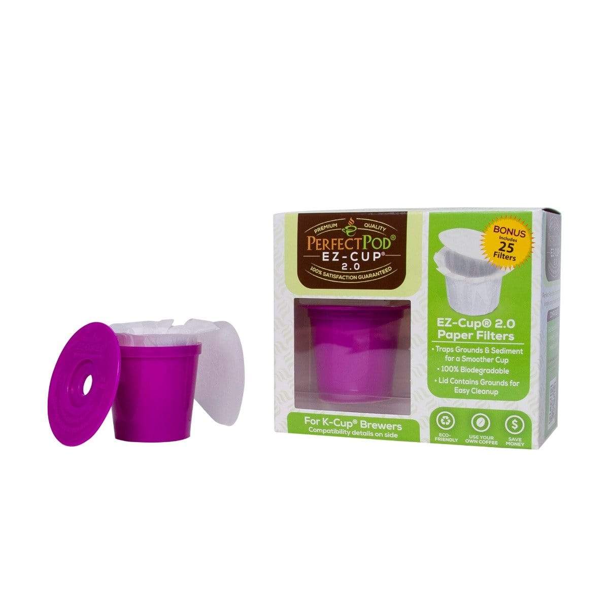 Perfect Pod Keurig K-Cup Accessories Perfect Pod EZ-Cup Paper Filter for Keurig 2.0 Brewers