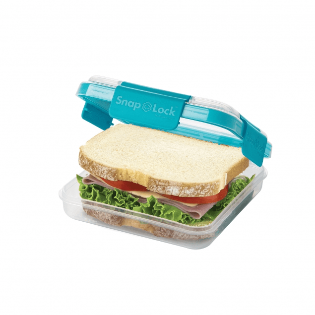 SnapLock by Progressive Sandwich To-Go Container - Gray, Easy-To-Open,  Leak-Proof Silicone Seal, Snap-Off Lid, Stackable, BPA FREE