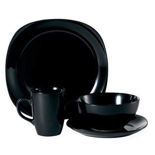 Quadro Dinnerware Set Quadro Black 16 Piece Dinnerware Set