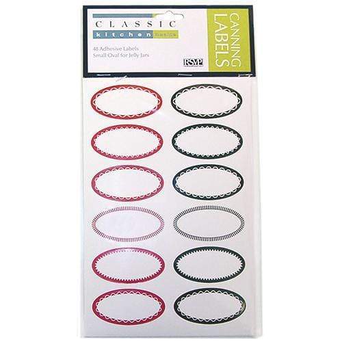 Canning Tools RSVP Oval Canning Labels - Red (Set Of 48)