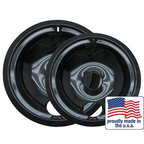 Range Kleen Drip Pans Style B in Black (Set of 2)