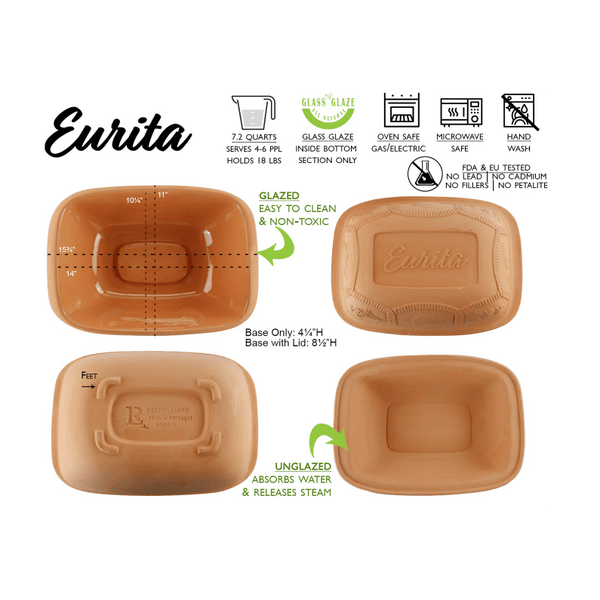 Round Eurita Clay Baker — 2 Qt