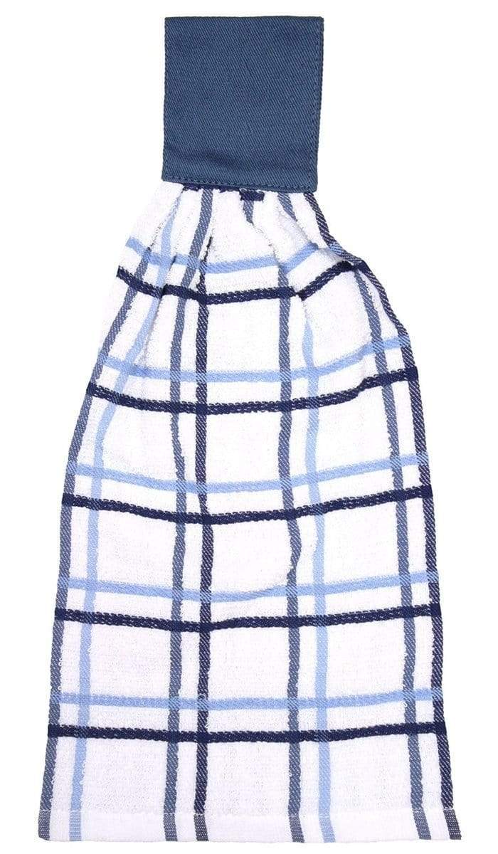 Ritz Kitchen Basics Check Tie Towel - Federal Blue
