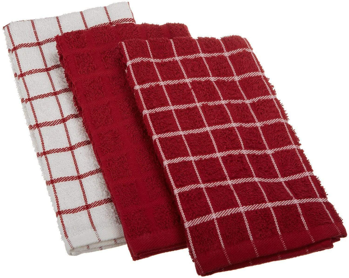 Ritz Kitchen Basics Terry Kitchen Towels - Paprika (3 Pack)