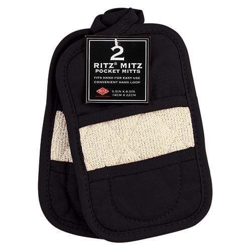 Ritz Oven Mitt Ritz Mitz Pocket Mitts - Black (Set Of 2)