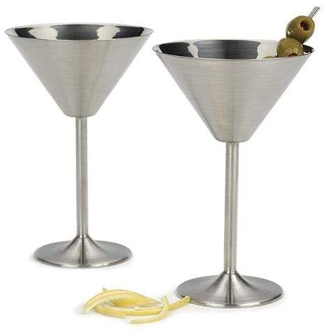 R.S.V.P. Stainless Steel 8oz Martini Glass (Set Of 2) - Kitchen & Company