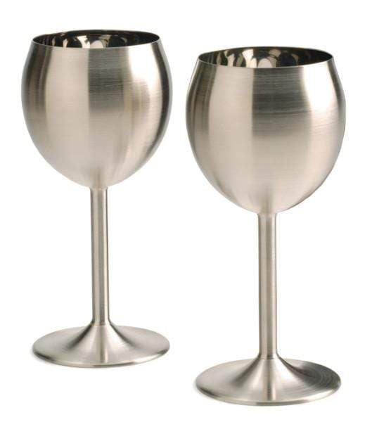 RSVP Endurance Goblet RSVP 10 oz Stainless Steel Wine Goblets - Set of 2