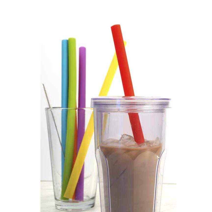 Silicone Smoothie Straws Pack of 6