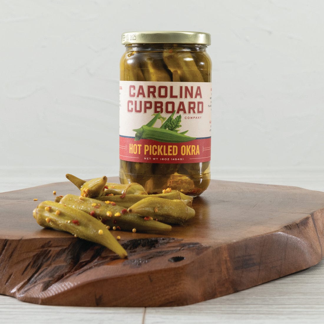 Southern Season Pickled Carolina Cupboard Hot Pickled Okra 16 oz