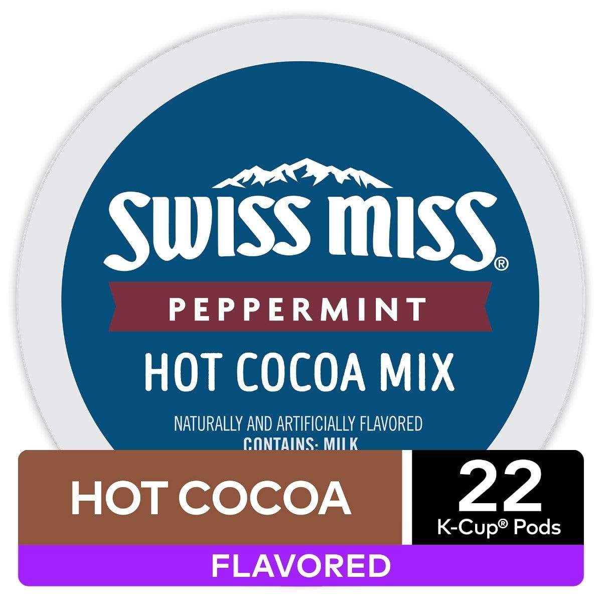 Swiss Miss Cocoa Swiss Miss Peppermint K-Cup Hot Cocoa - 22 Count Box