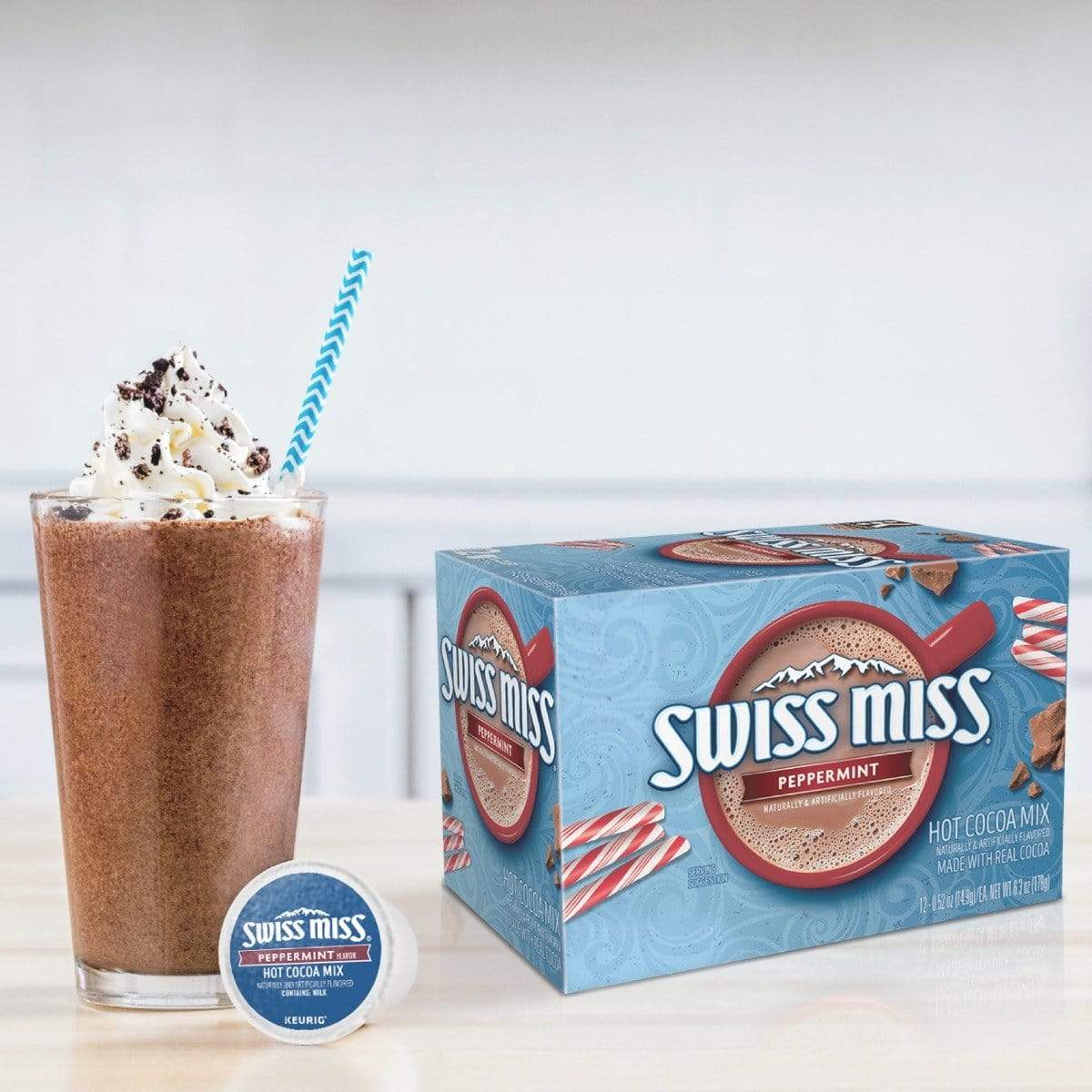Swiss Miss Peppermint K-Cup Hot Cocoa - 22 Count Box