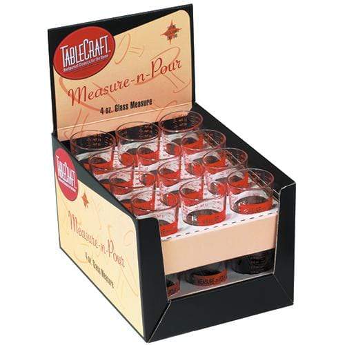 Tablecraft 4oz Glass Measure N' Pour