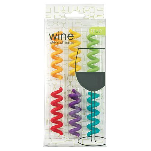 True Fabrications Stem Spring Wine Charms - Silicone (Set Of 6)