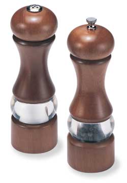 Walnut Shaker Walnut &amp; Acrylic Pepper Mill and Salt Shaker