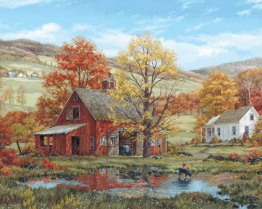 White Mountain Puzzles Puzzle Friends In Autumn 1000 pc Puzzle